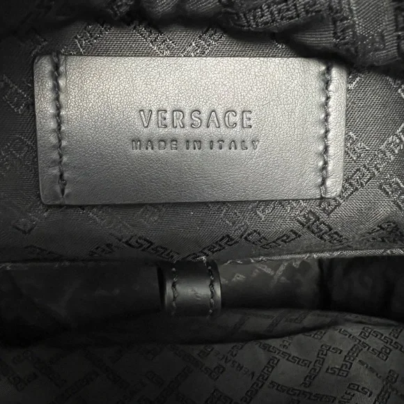 Versace Medusa Black Leather Backpack - Picture 13 of 14